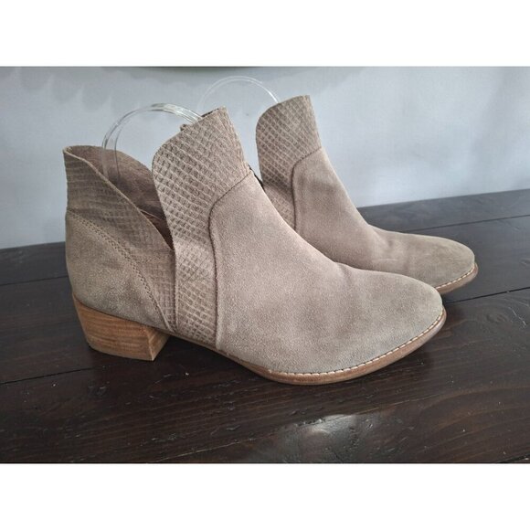 EUC Seyhelles Gray Suede Ankle Zip Booties/Sz. 8.5 - Picture 1 of 10
